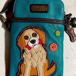 Chala Golden Retriever Cellphone Crossbody Handbag - Convertible Strap
